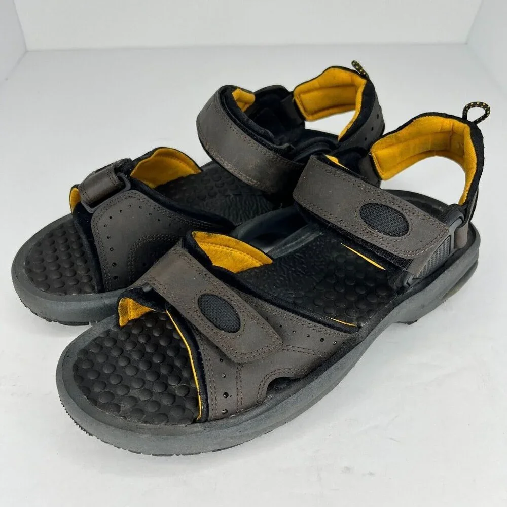 Nunn Bush Mens Gray Dual Comfort Adjustable Upper Straps Size 10M Sandals